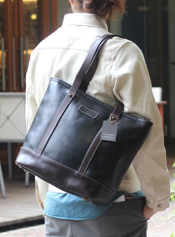 CORONADO LEATHER コロナドレザー Horween Travel Tote Black 【MADE IN USA】