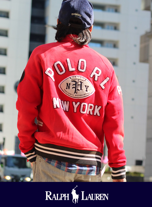 POLO RALPH LAUREN ポロ ラルフローレン インディアン ワッペン NY ベースボールジャケット