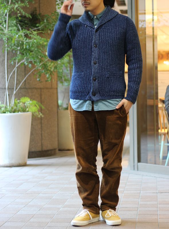 RRL ダブルアールエル INDIGO SHAWL COLLAR KNIT ツートーンショールカラーニット S インディゴ/ブラック セーター Double RL プルオーバー トップス【新古品】【RRL】