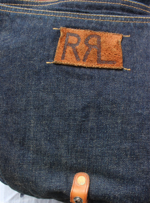 RRL ダブルアールエル デニム&レザーフラップショルダーバッグ