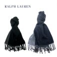 画像1: 【RALPH LAUREN】 ラムウールマフラー（ワンポイントポロ） (1)