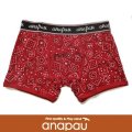 【anapau】 アナパウ  ボクサーパンツ  バンダナ柄 RED P-1702