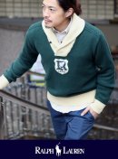 画像: 【POLO RALPH LAUREN】SHAWL COLLAR EMBLEM KNIT グリーン 入荷アップしました。