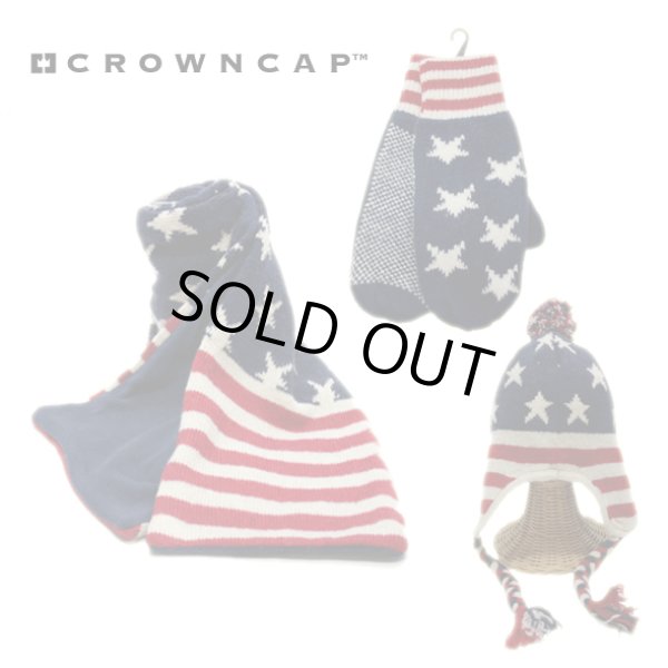 画像1: 【CROWNCAP】星条旗 アメリカーナ マフラー キャップ 手袋 (1)