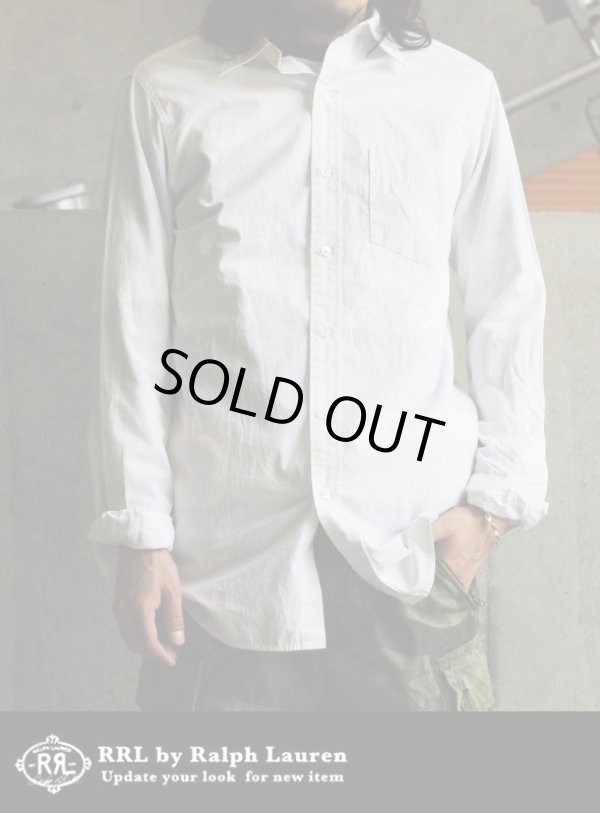 画像1: 【RRL】ダブルアールエル コットンL/S-SHIRT WHITE◆SALE 50% off◆ (1)