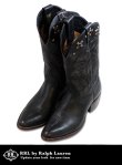 画像1: 【RRL】ダブルアールエル Studded Western Cowboys Boots　BLACK (1)