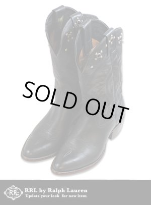 画像: 【RRL】ダブルアールエル Studded Western Cowboys Boots　BLACK