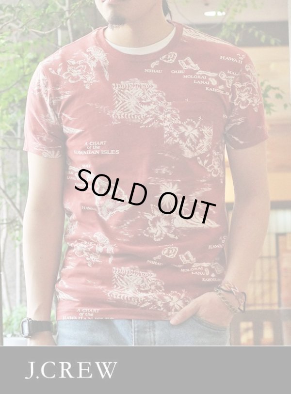 画像1: 【J.CREW】ジェイクルー Slim Washed Hawaiian Pocket  S/S TEE RED (1)