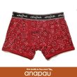 画像1: 【anapau】 アナパウ  ボクサーパンツ  バンダナ柄 RED P-1702 (1)