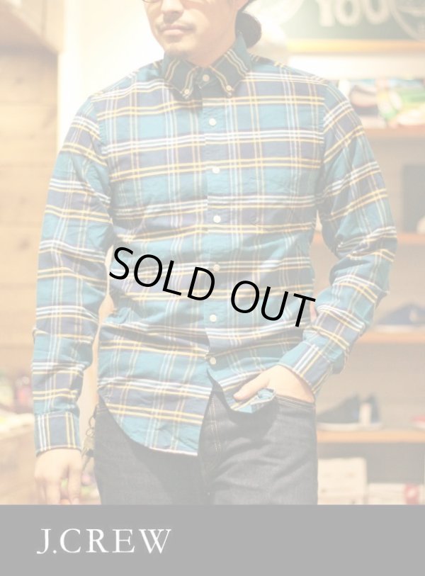 画像1: 【J.CREW】 ジェイクルー OX FORD B.D CHECK SHIRT BLUE/YELLOW (1)