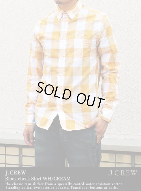 画像1: 【J.CREW】Block check Shirt ブロックチェックシャツ WHT/CREAM (1)