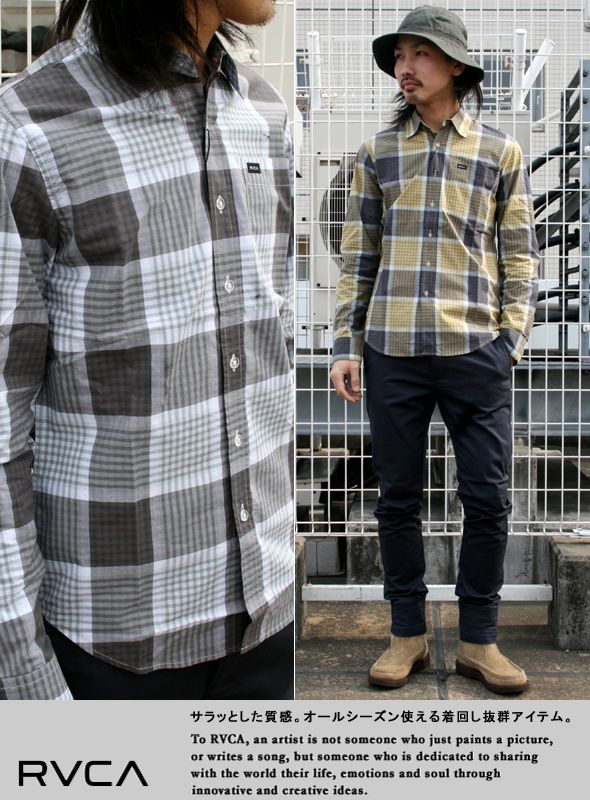 画像: 【RVCA】今から着る、RVCAの個性派カラーのチェックシャツ Dirty Bird Plaid チェックシャツ新入荷アップしました。