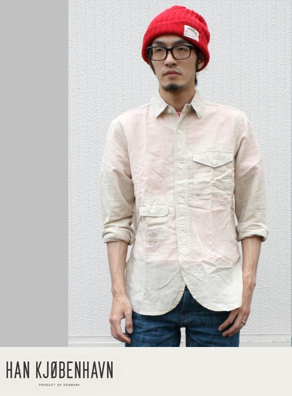 画像: 【HAN KJOBENHAVN】50'sのデザインにインスピレーションを受けた個性的なデザイン ARMY SHIRTS LINEN新入荷アップしました。