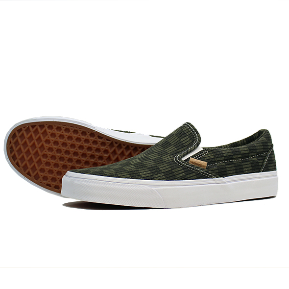 画像: 【VANS】CLASSIC SLIPON Washed Herringbone GRN/Checker 入荷アップしました。