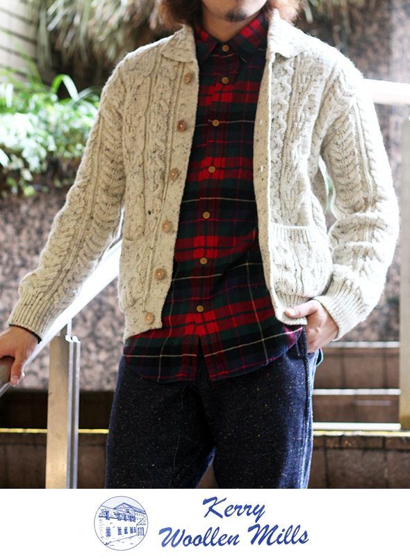 画像: 【kerry woollen mills】ケリーウーレンミルズ Aran Collar Cardigan 入荷アップしました。