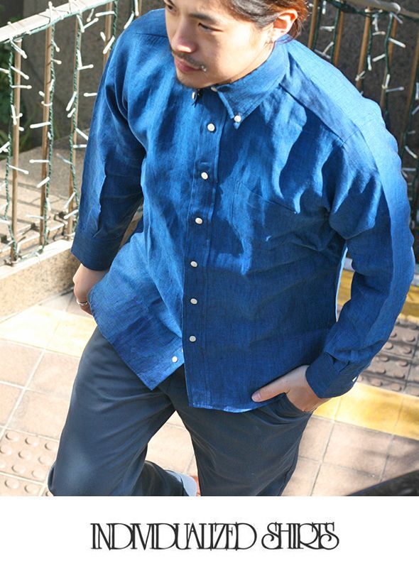 画像: 【INDIVIDUALIZED SHIRTS】LINEN STANDARD FIT BD SHIRT NAVY入荷アップしました。