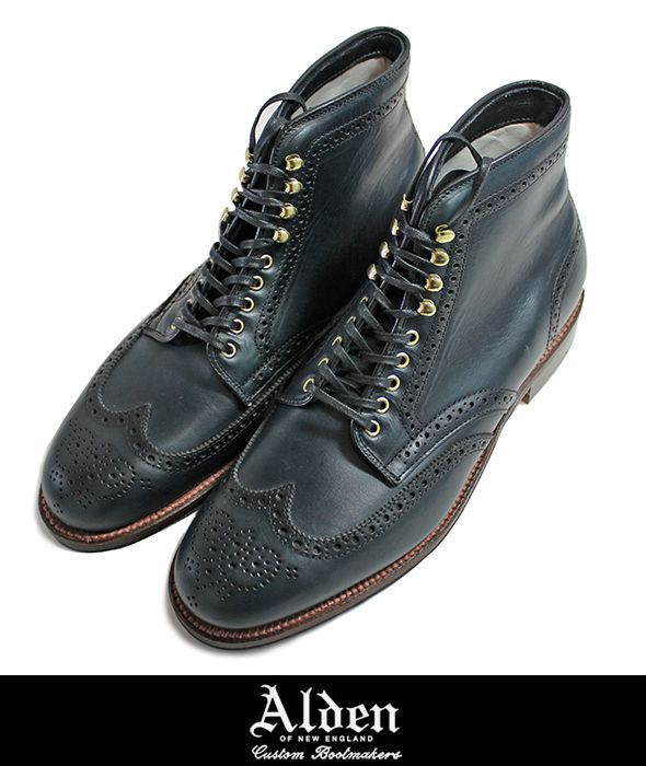 画像: 【Alden】D4812H SUEDE PLAIN TOE BOOT DARK NVY 新入荷アップしました。