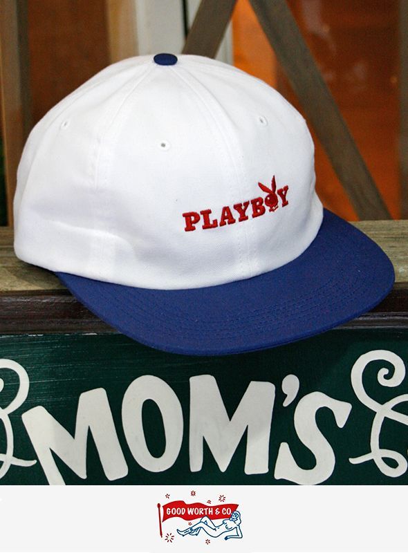 画像: 【Good Worth】PLAY BOY BUNNY STRAPBACK WHT/NVY 新入荷アップしました。