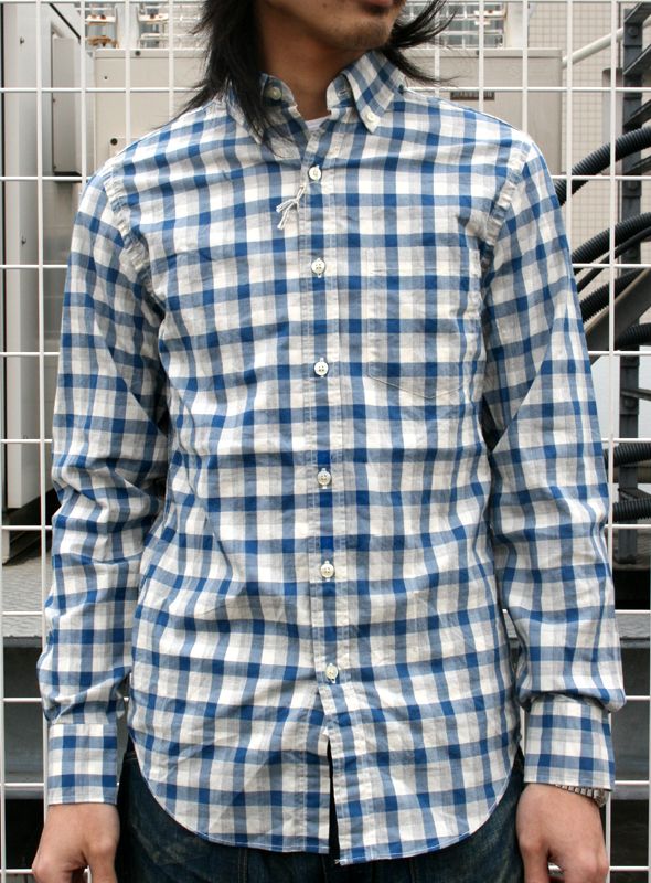 画像: 【J.CREW】ボタンダウンチェックシャツ#1 L.GRY/BLUE