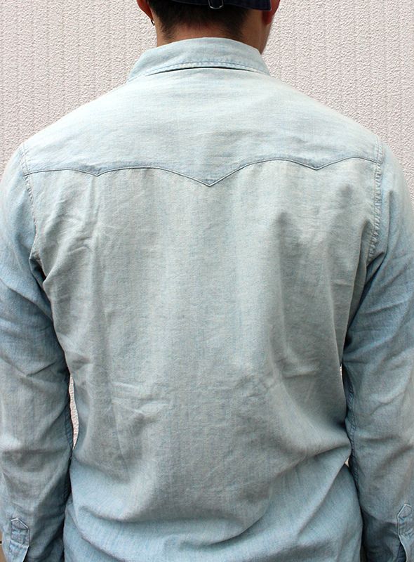 画像: 【RRL ダブルアールエル】Weathering Western Shirt  L.BLUE