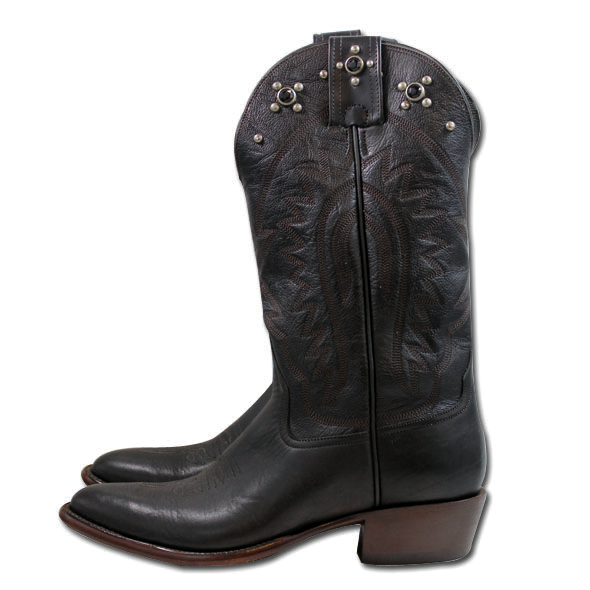 画像: 【RRL】ダブルアールエル Studded Western Cowboys Boots　BLACK