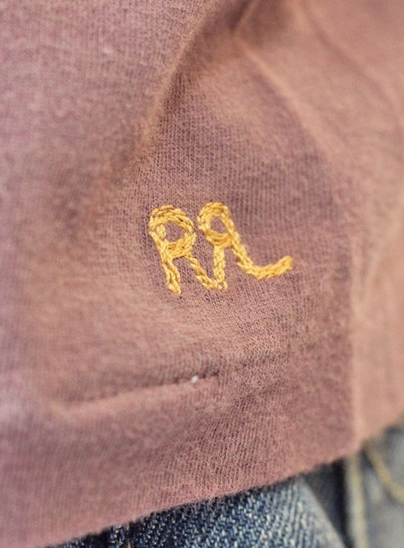 画像: 【RRL】ダブルアールエル ガーメントダイT-SHIRT 刺繍ロゴ【SALE 50%Off】