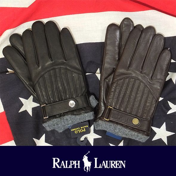 画像1: 【RALPH LAUREN】ポロ ラルフローレン Quilted Racing Glove (1)