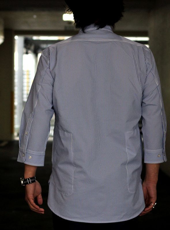 画像: 【narifuri】 ナリフリ Band collar　Three-quarter sleeve shirtバンドカラー七分袖シャツ(NF4007)