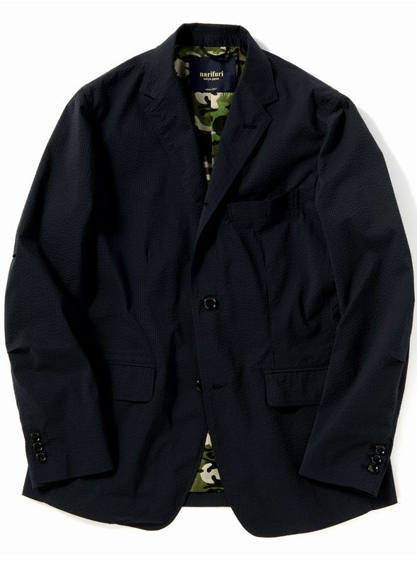 narifuri】 ナリフリSeersucker pocketable jacket シアサッカー