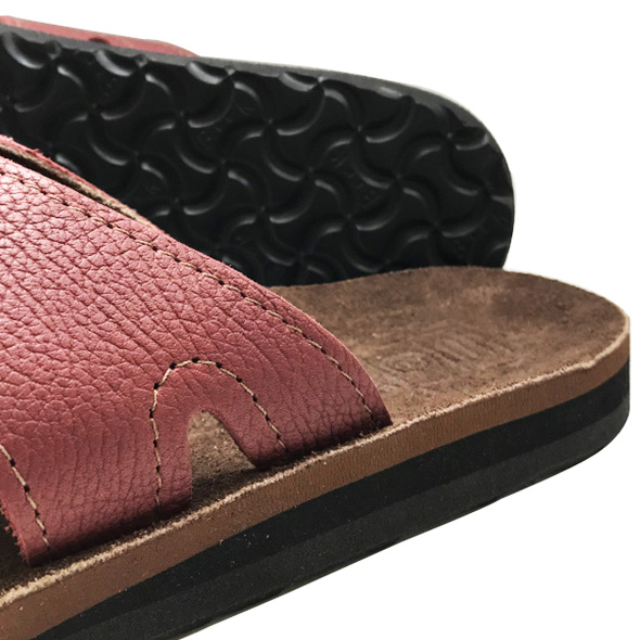 画像: 【SANDALMAN】 WIDE STRAP Leather Sandal RED