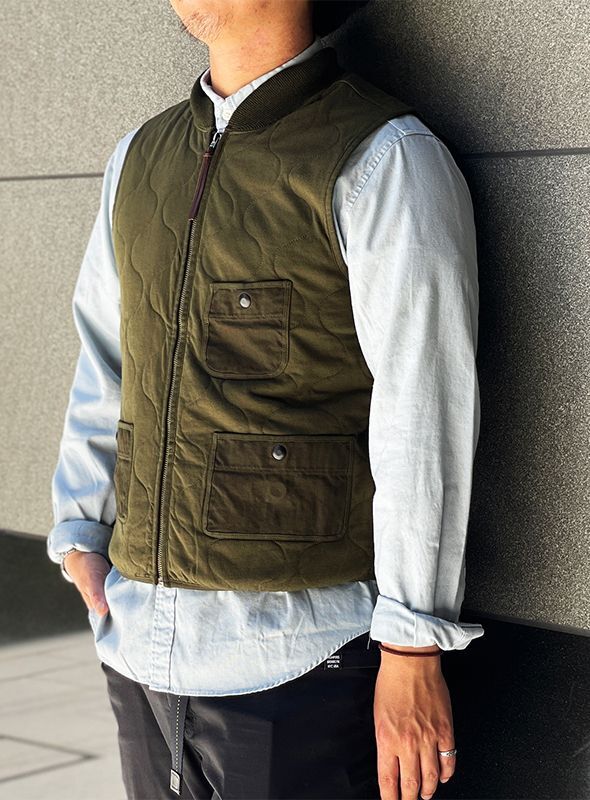 画像: 【RRL】ダブルアールエル Quilted cotton jersey vest