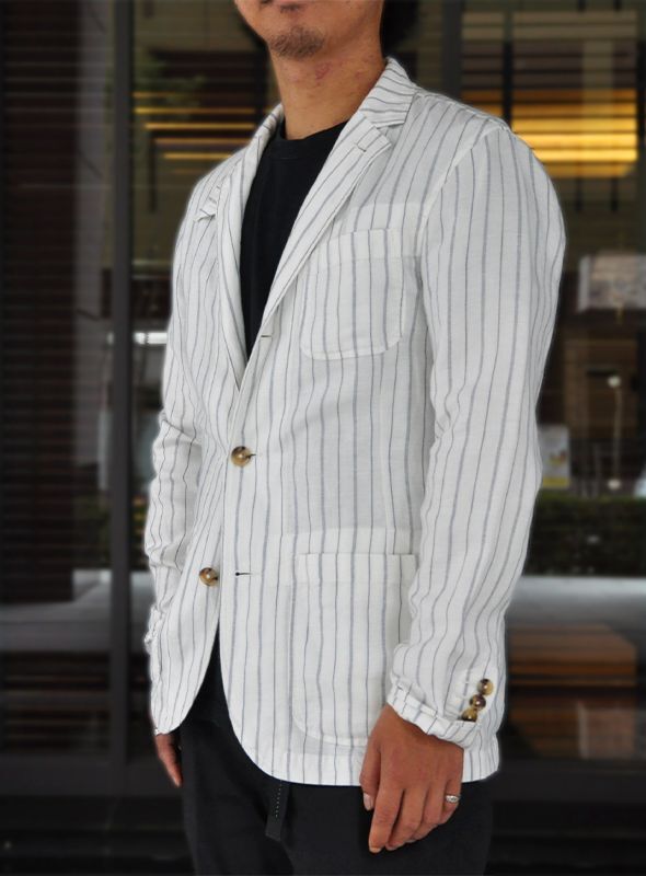 画像: 【POLO RALPH LAUREN】ポロ ラルフローレン Linen striped jacket