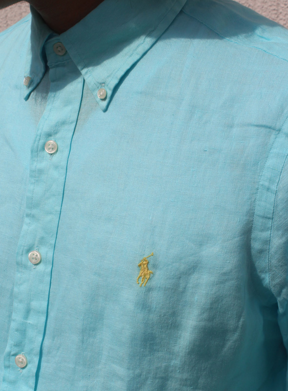 画像: 【RALPH LAUREN】B.Dリネンシャツ  SKYBLUE