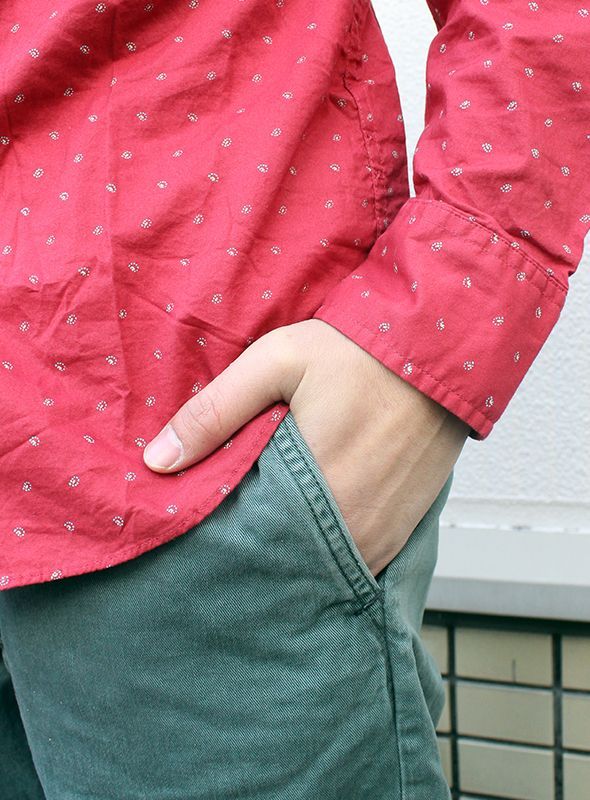 画像: 【J.CREW】B.Dペイズリーシャツ　RED/WHT