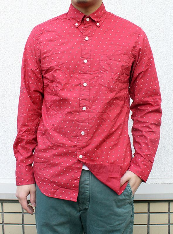 画像: 【J.CREW】B.Dペイズリーシャツ　RED/WHT