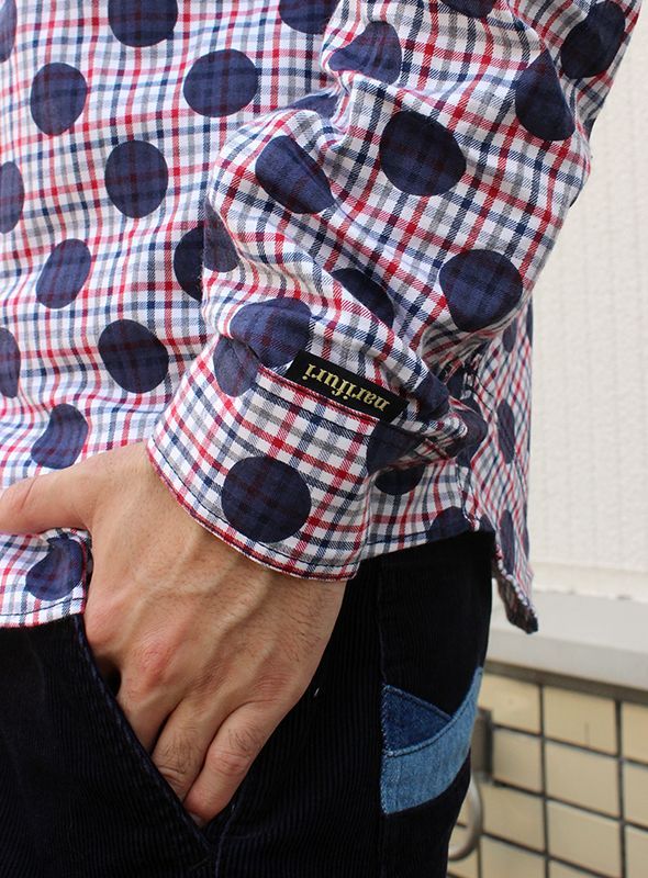 画像: 【narifuri】 Bias dot check shirt バイヤスドットチェックシャツ (NF721)