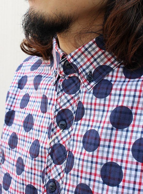 画像: 【narifuri】 Bias dot check shirt バイヤスドットチェックシャツ (NF721)